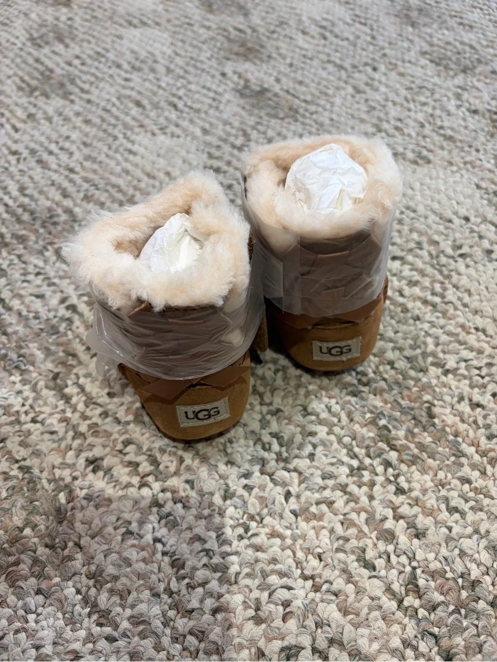 UGG Kids Chestnut Suede Bow boots
